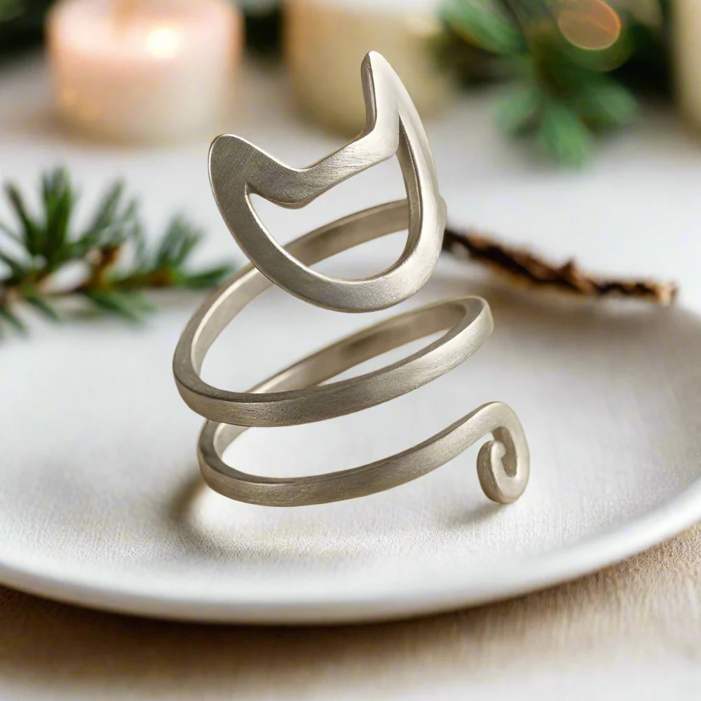 Anillo de Gato Plateado