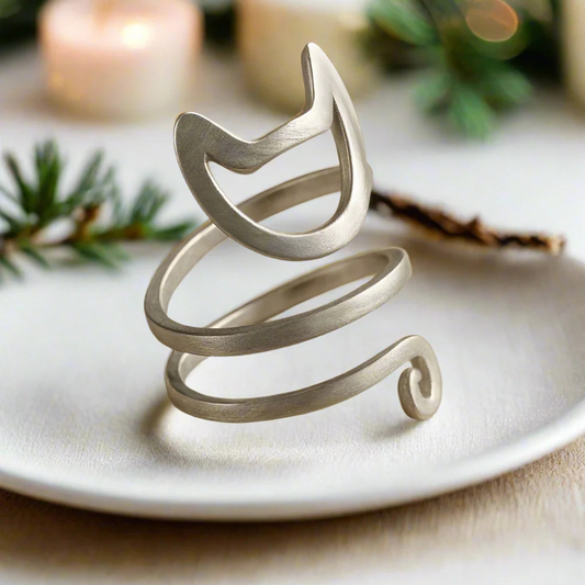Anillo de Gato Plateado